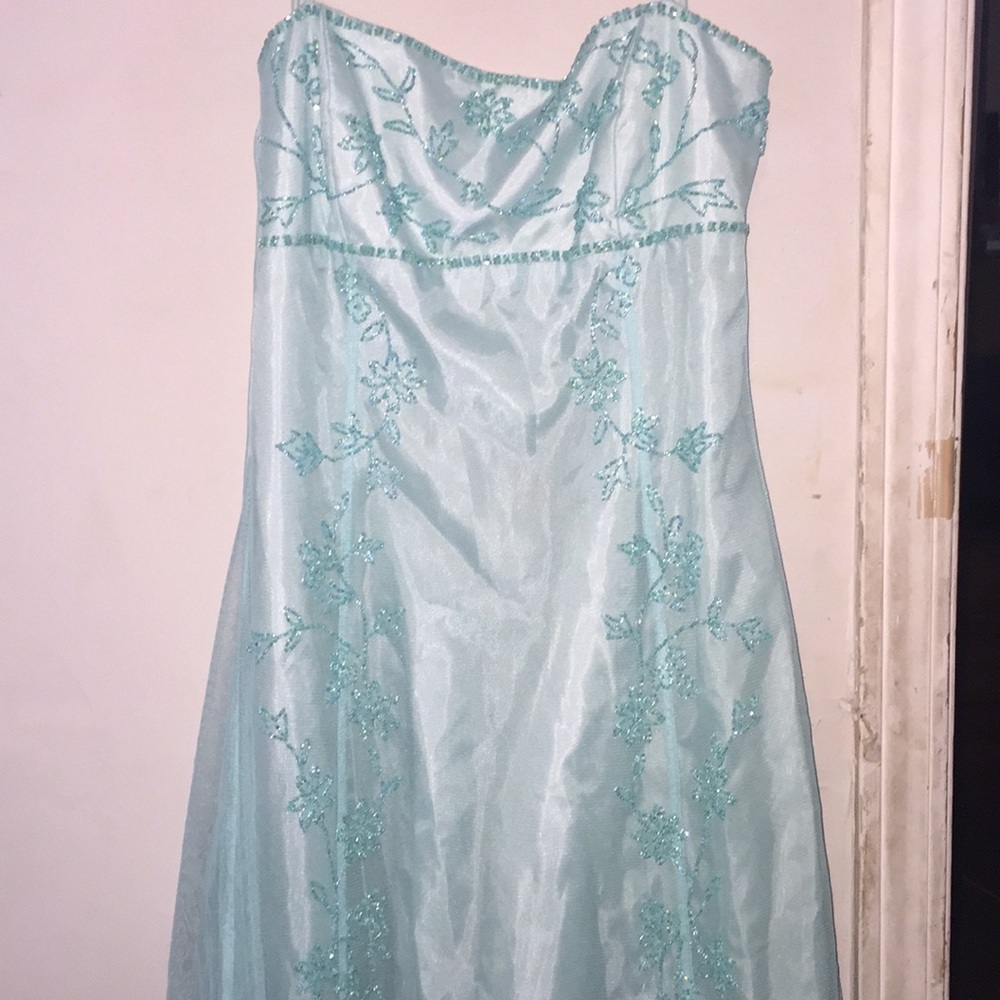 Long baby blue dress